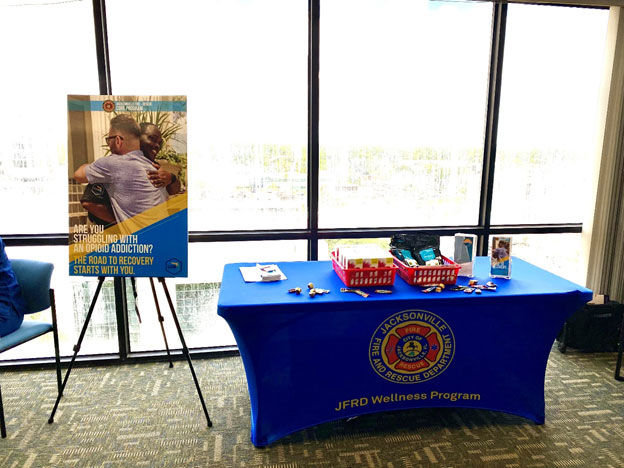 Jax Fire and Rescue came to campus to meet with several groups of UF staff, including doctors and case managers. 
