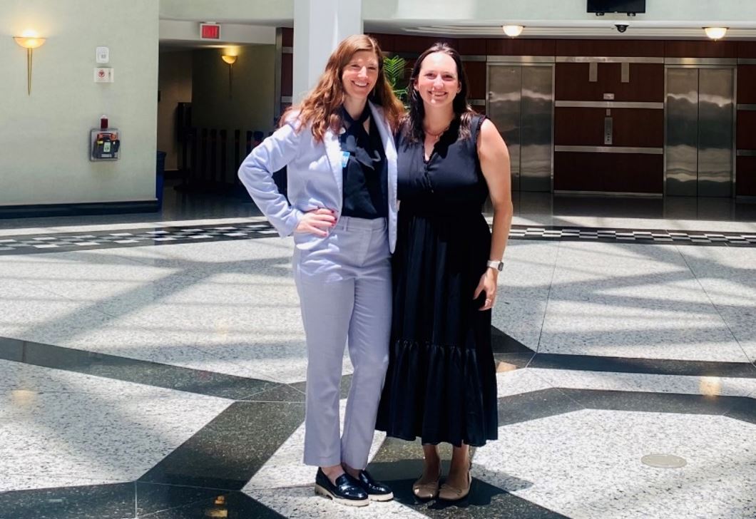 CCTC leader Ashley Emans, and UF Health Jacksonville intern Alison Miller, at City Hall on Monday June 23rd
