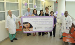 Image: The March of Dimes and American College of Obstetricians and Gynecologists banner recognizing UF Heath Jacksonville
