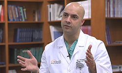 Image: Sassan Keshavarzi, MD, interim chair and assistant professor of neurosurgery at the University of Florida College of Medicine – Jacksonville, used a two-phase surgical approach to remove the tumor, which was compressing Joseph Leroy