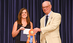 Image: Melissa McGuire, MD, a pediatric emergency medicine fellow, won first place in the platform presentation category at the Celebration of Research event.