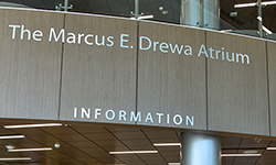 Image: The atrium at UF Health North has been named after Drewa, who recently made a significant donation to the medical office complex.