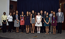 Image: Students from the nearby Darnell-Cookman School of the Medical Arts were recognized for their exemplary science projects. UFCOMJ has a longstanding relationship with the school, whose students are viewed as the next generation of researchers, scientists and health care providers.