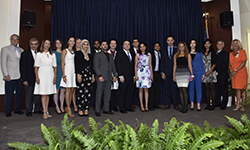 Image: Internal medicine residents gather for a group photo with faculty leaders during Celebration of Education, which marked the completion of their training program at the University of Florida College of Medicine – Jacksonville.