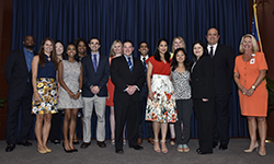 Image: Pediatrics residents gather for a group photo with faculty leaders during Celebration of Education, which marked the completion of their training program at the University of Florida College of Medicine – Jacksonville.