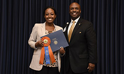 Image: Mahlet Girma, MD, a psychiatry resident, won first place in the platform presentation competition.