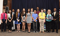 Image: Students from nearby Darnell-Cookman Middle/High School of the Medical Arts submitted science presentations as part of the event. Those students were recognized during the awards portion of the program.