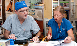 Image: Estelle worked alongside renowned oral and maxillofacial surgeon Gary Parker, DDS, during her time with Mercy Ships, which provides medical aid to developing countries via a traveling hospital ship. Estelle’s time with Mercy Ships was part of the inspiration behind starting her own charity.