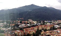 Image: This was Haynes’ view from the hotel he initially stayed in. “Bogotá is surrounded by beautiful green mountain landscapes,” he said.