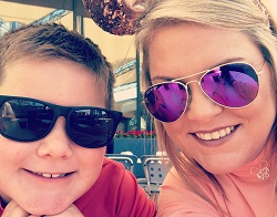 Image: Carla Collins with her 8-year-old son at Disney World.