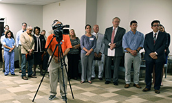 Image: UF Health personnel from Jacksonville and Gainesville were among those who attended the ribbon-cutting ceremony.