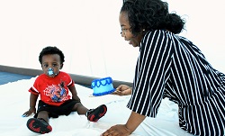 Image: Marquita Troutman and Cameron Mayhew celebrated the reunion and his first birthday with a smash cake.