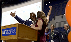 Image: Graduating medical students at the University of Florida celebrate during Match Day, when aspiring physicians find out where they will complete residency training.