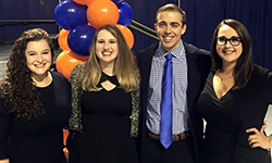 Image: Shelby Goicochea, second from left, celebrates with other UF students during Match Day. Goicochea is heading to UF COMJ, where she will train in the psychiatry residency program.
