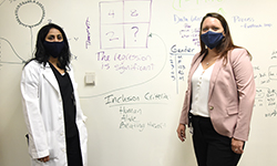 Image: From left, principal investigator Sophia Sheikh, MD, a UF assistant professor of emergency medicine, and sub-investigator Jennifer Brailsford, PhD, a medical scientist at the UF Center for Data Solutions, are among those working on the pain-outcomes study.
