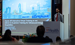 Image: Roger A. Vazquez Gomez, MD, an emergency medicine ultrasound fellow, presented in the medical education category on his research titled, "Anonymous collaborative residency feedback in emergency medicine residency."
