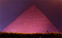 Image: Illumination of the Great Pyramids of Giza by GE Health Care